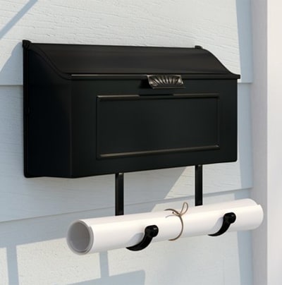 Sunburst mail box with magazine rack