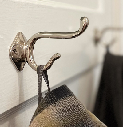 Coat and hat hooks are handy in the home office