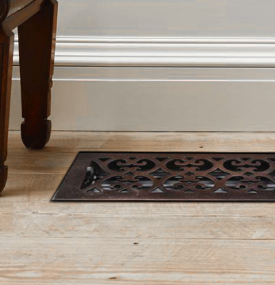 Decorative floor registers add style to your home office