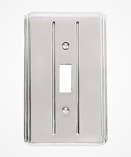 polished nickel Art Deco switch plateswitch plate
