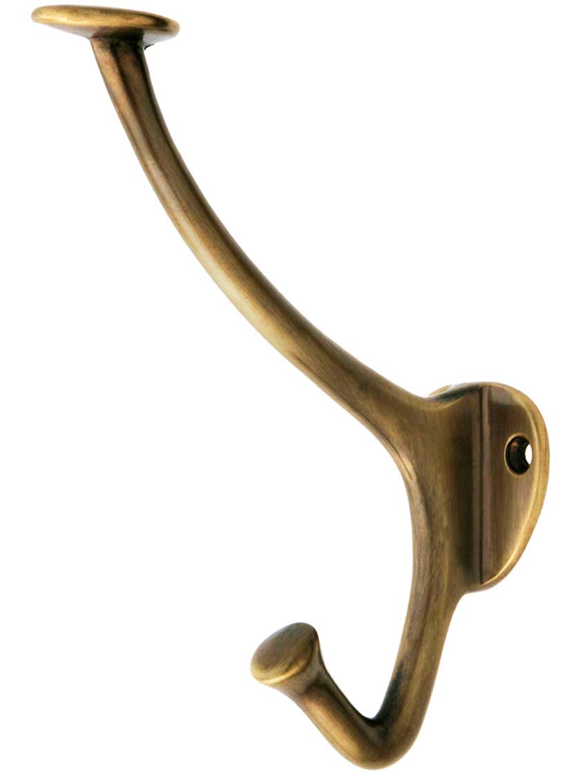 Antique Brass Pivot Coat Hook, Vintage Swinging Multi-Arm Hook