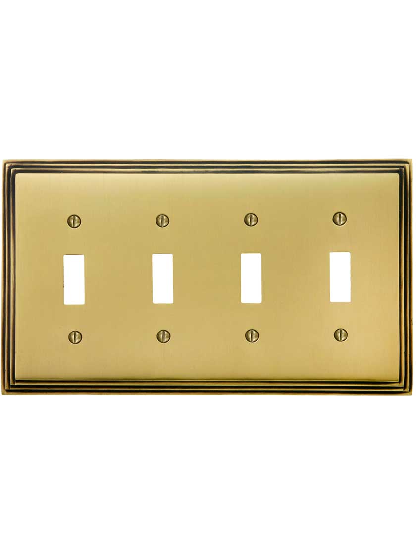 Mid-Century Toggle Switch Plate - Quad Gang | House of Antique Hardware