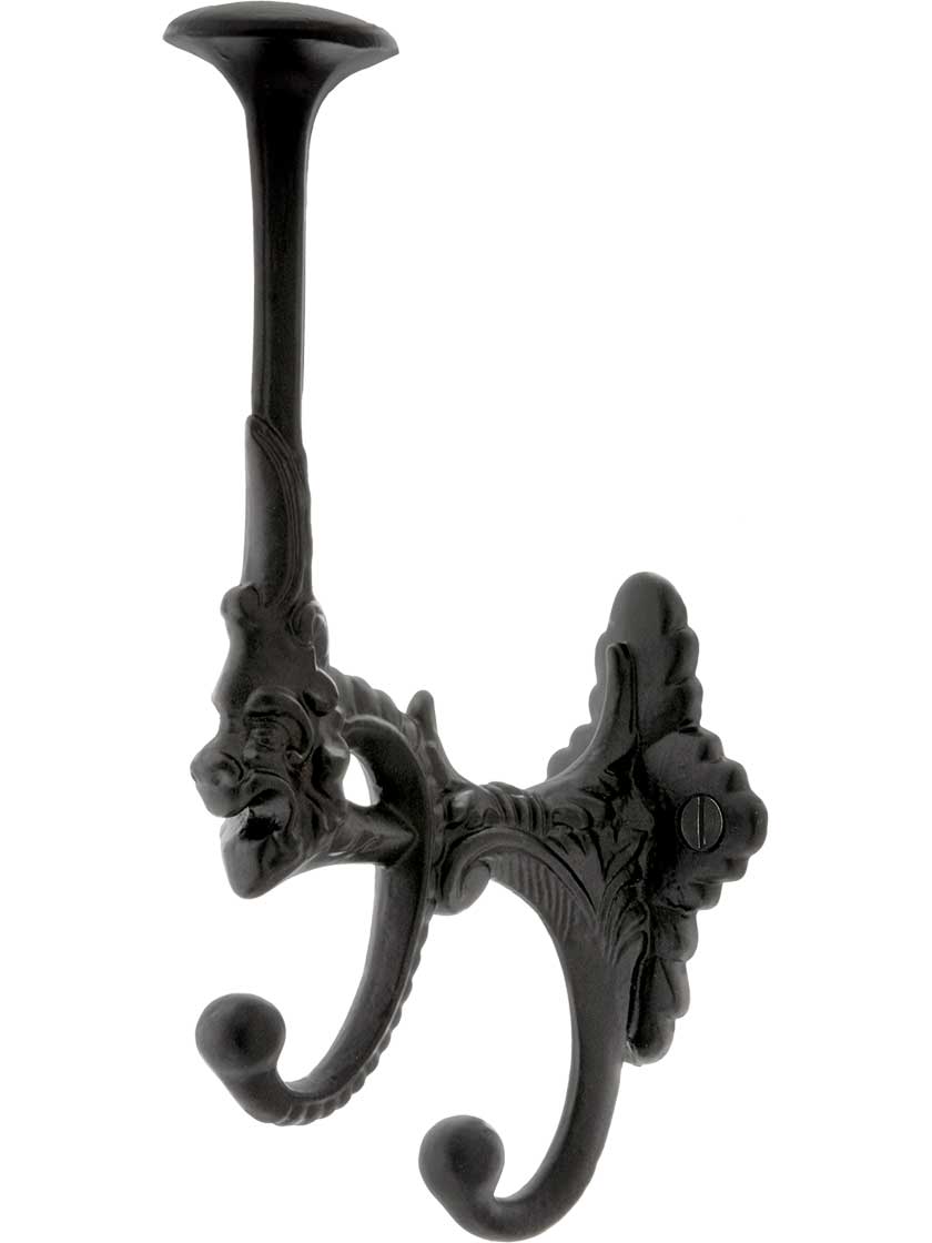 7 Decorative Cast-Iron Triple Hook with Black-Powder Coat