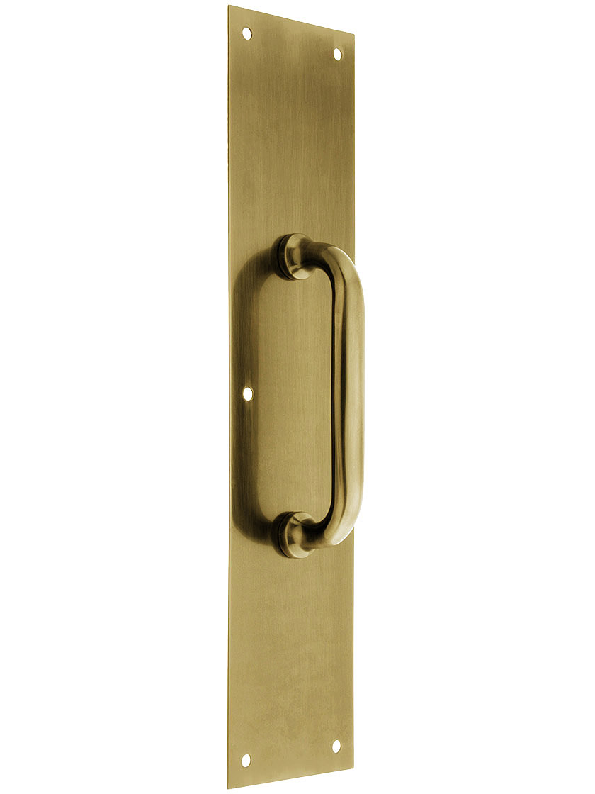 Large Brass Pull Handle with Plate