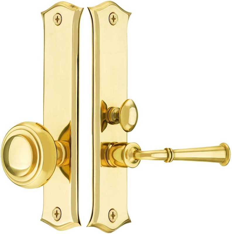 Brass Mortise Entry Left Hand Door Lock Set with 2.75 in. Backset, 2 SC1  Keys and Wide Face Plate-Hex