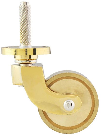 1-3/8 Brass Wheel Caster with 1 Long Stem