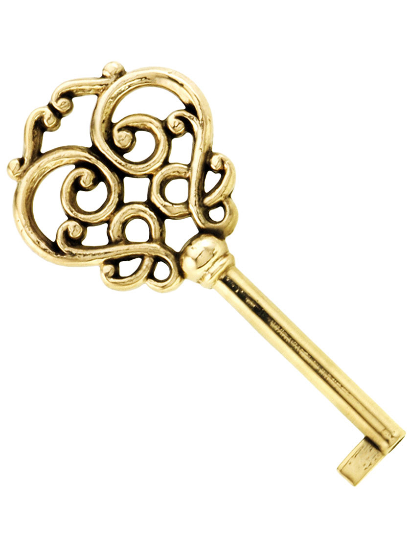 Solid Brass Drawer Key with Fancy Bow