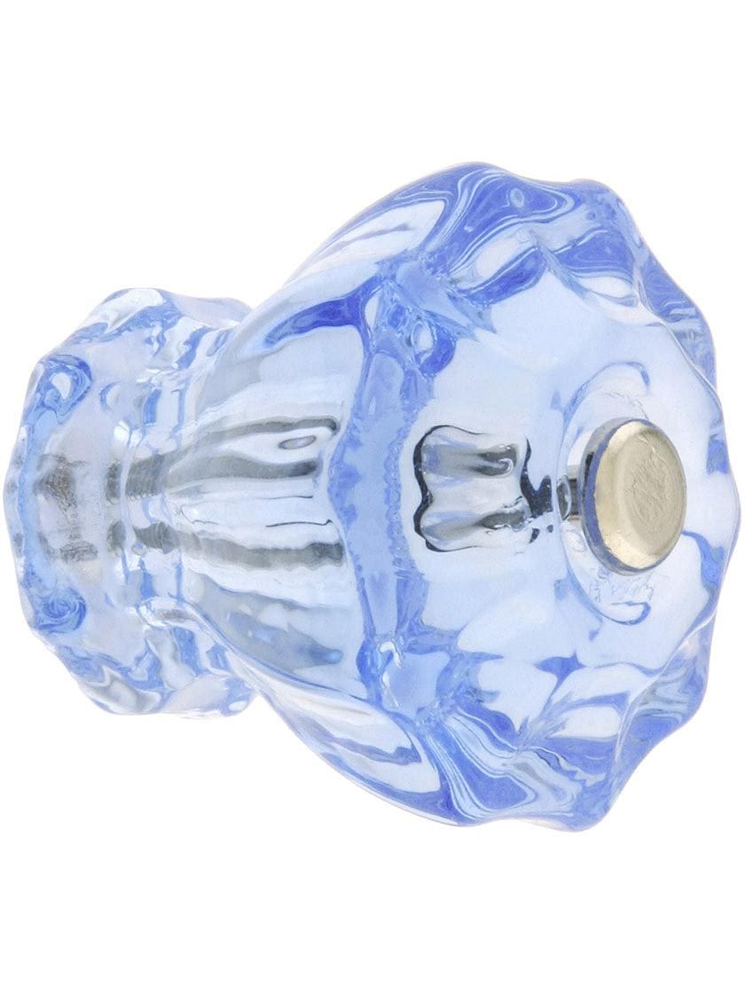 Large Fluted Glass Cabinet Knob With Nickel Bolt | House of Antique ...