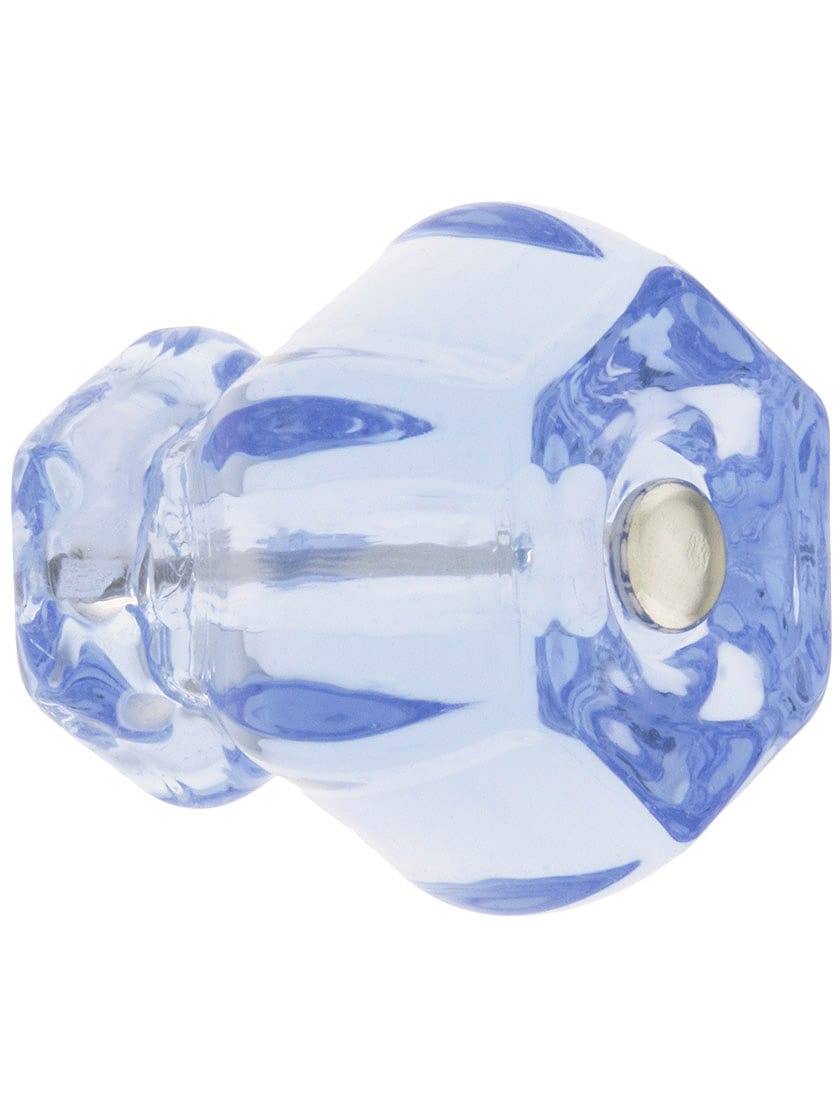 Large Hexagonal Glass Cabinet Knob With Nickel Bolt | House of Antique ...