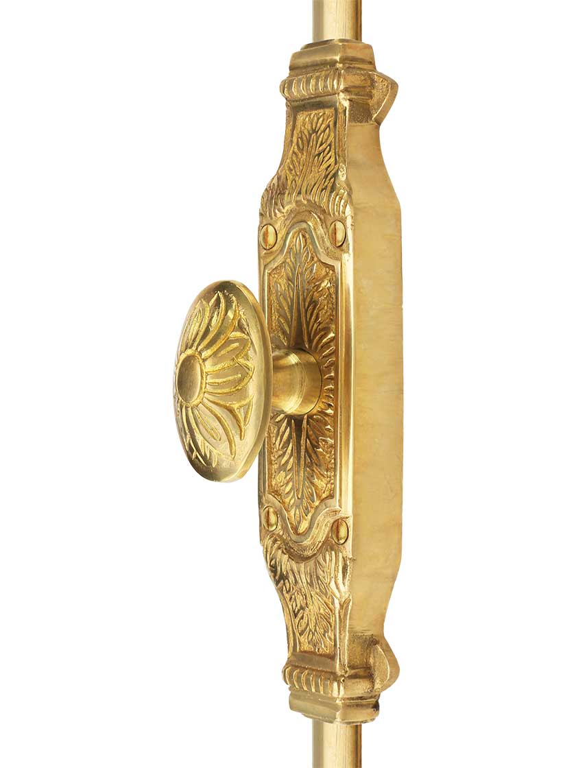 Floral Brass Cremone Bolt - 9-Foot Length | House of Antique Hardware