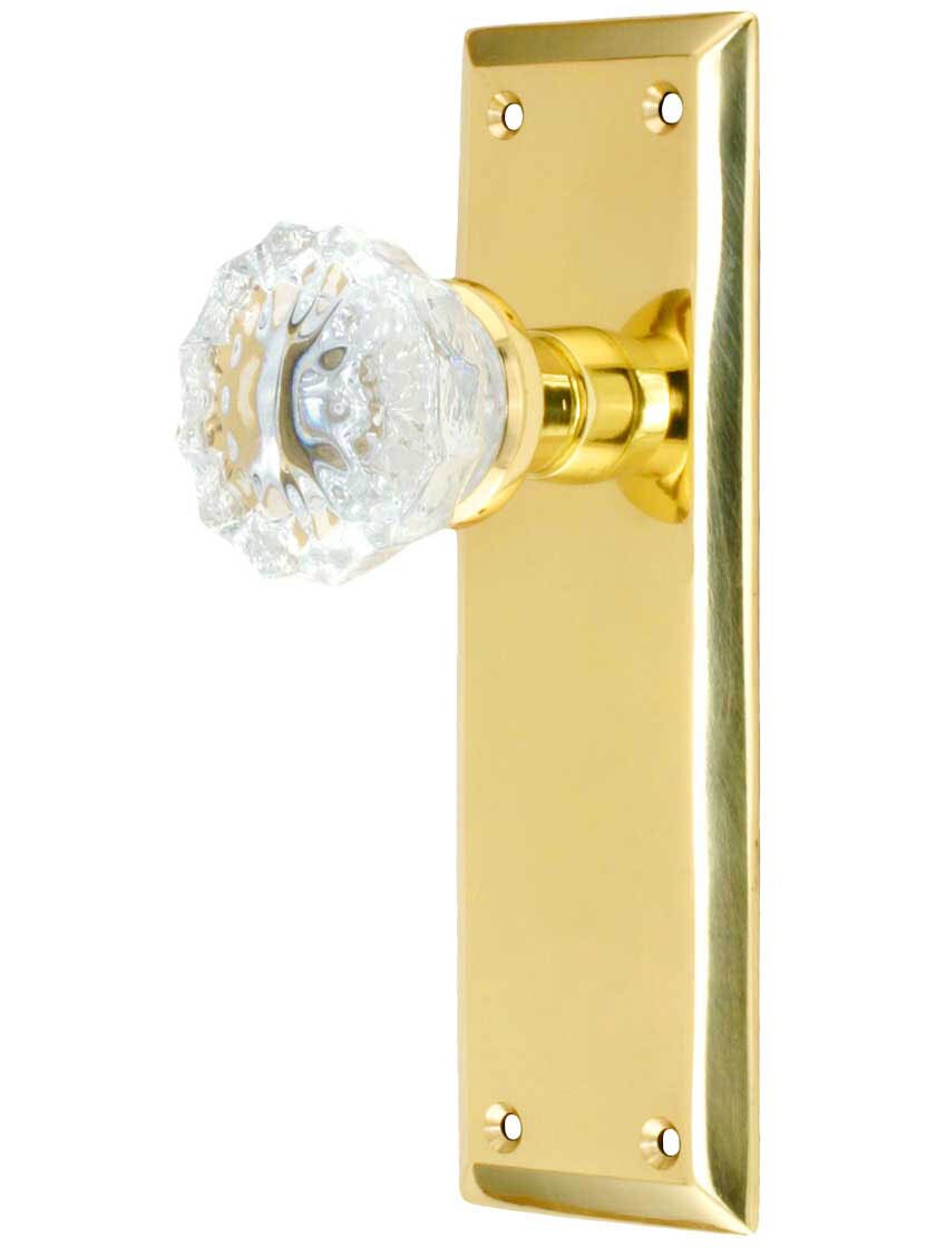 New York Style Door Set With Waldorf Crystal Glass Door Knobs