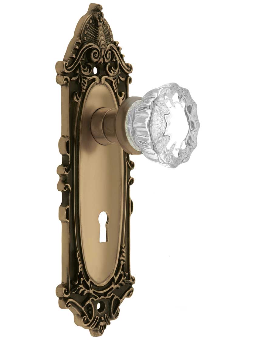 Largo Design Mortise Lock Set With Fluted Crystal Door Knobs | House of ...