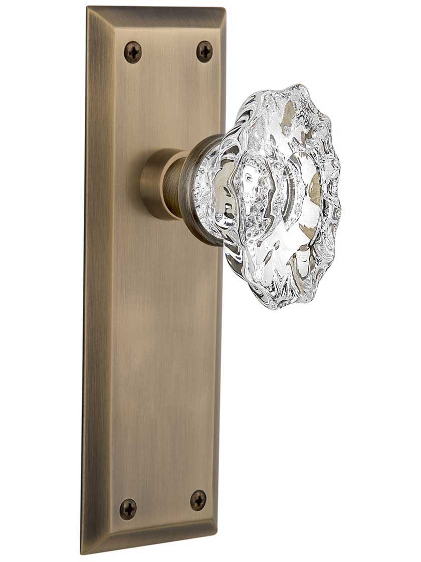 New York Door Set with Chateau Crystal Glass Knobs | House of Antique ...