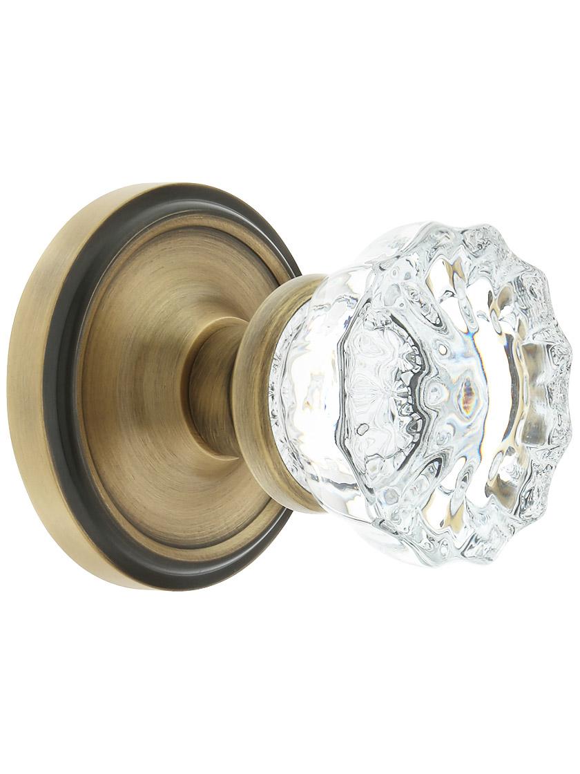 Classic Rosette Door Set With Fluted Crystal Glass Door Knobs House of  Antique Hardware