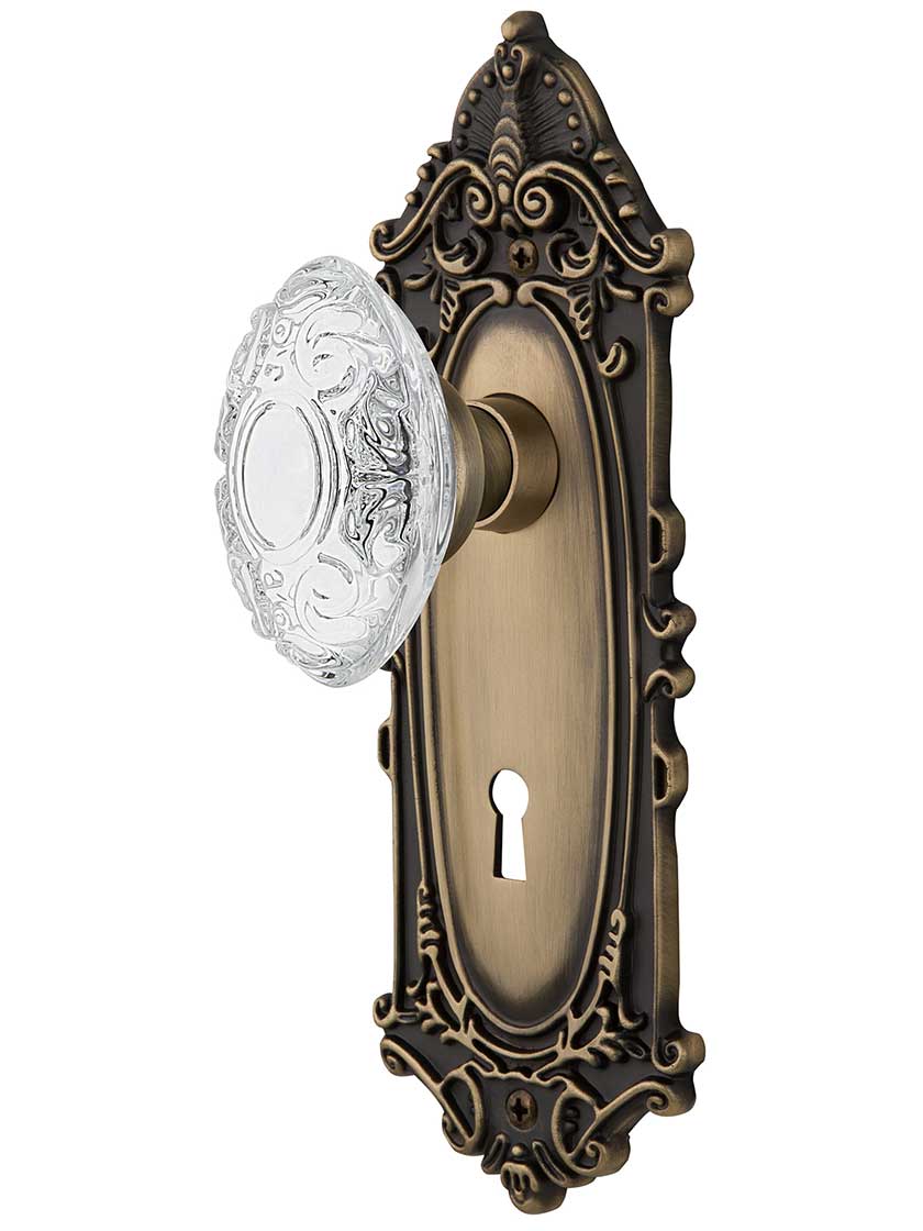 Largo Door Set with Keyhole and Matching Crystal-Glass Knobs | House of ...