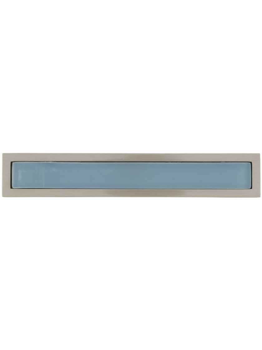 Spa Drawer Pull with Blue Glass Inlay - 3